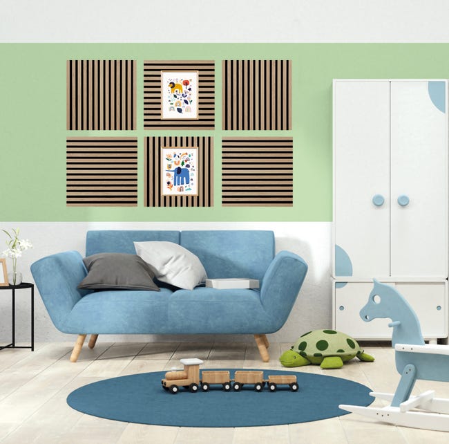 Leroymerlin Pannello decorativo fonoassorbente Square Superior FIBROTECH Rovere chiaro L 52 x L 52 cm Sp 22 mm confezione da 2 pezzi Sottocosto