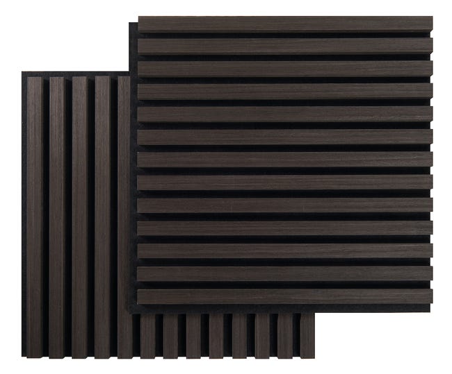 Leroymerlin Pannello decorativo fonoassorbente Square Superior FIBROTECH Quercia nera L 52 x L 52 cm Sp 22 mm confezione da 2 pezzi Novità