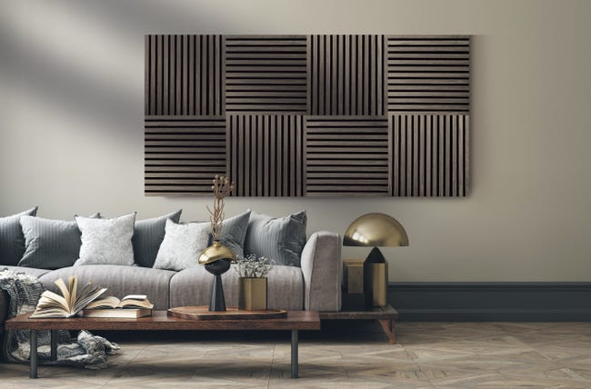Leroymerlin Pannello decorativo fonoassorbente Square Superior FIBROTECH Rovere grigio L 52 x L 52 cm Sp 22 mm confezione da 2 pezzi Sconto