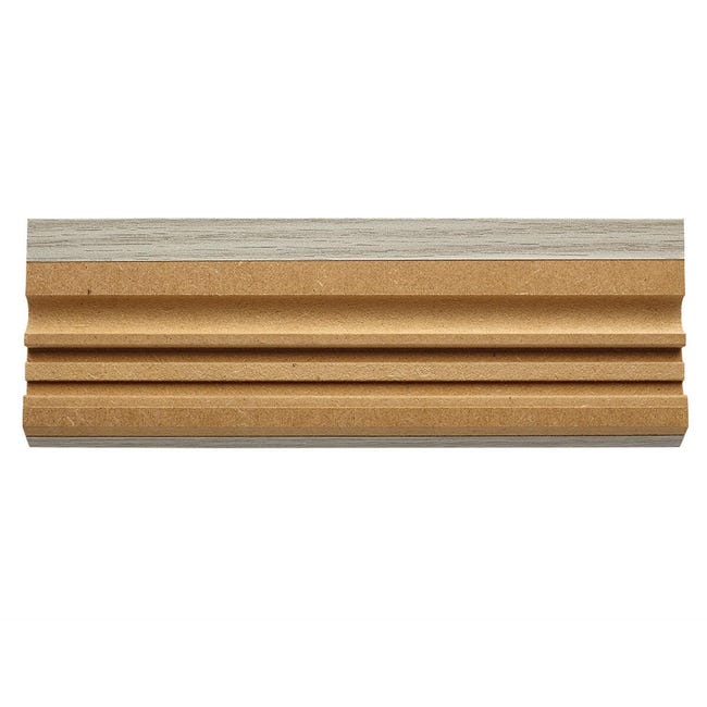 Leroymerlin Battiscopa con passacavo Classic in mdf rovere grigio Sp 15 mm x H 7 x L 240 cm / 2.4 m Vendite Flash