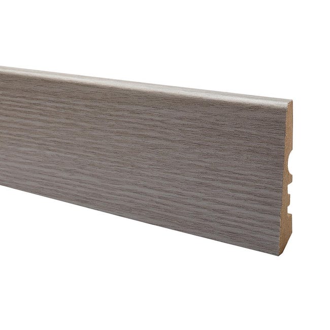 Leroymerlin Battiscopa con passacavo Classic in mdf rovere grigio Sp 15 mm x H 7 x L 240 cm / 2.4 m Vendite Flash