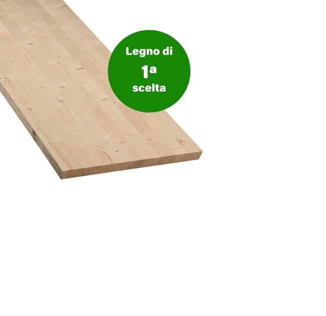 Leroymerlin Tavola lamellare in legno di abete 1° scelta L 30 x 120 cm x Sp 27 mm
