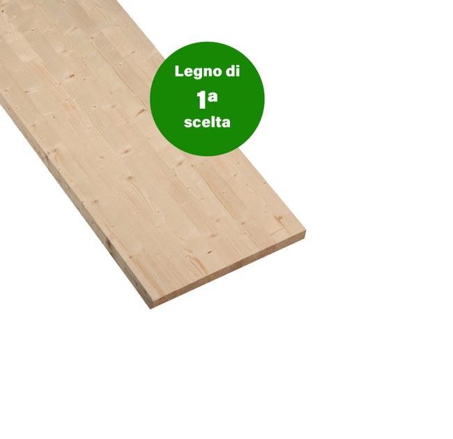 Leroymerlin Tavola lamellare in legno di abete 1° scelta L 40 x 120 cm x Sp 18 mm
