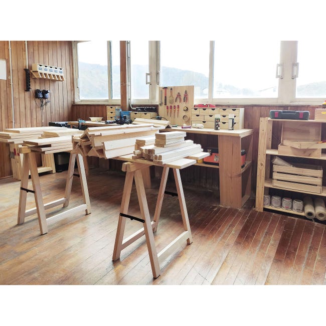 Leroymerlin Cavalletto pino Professionale L 73.5 x P 73.5 x H 75.5 cm legno naturale Nuovi prodotti