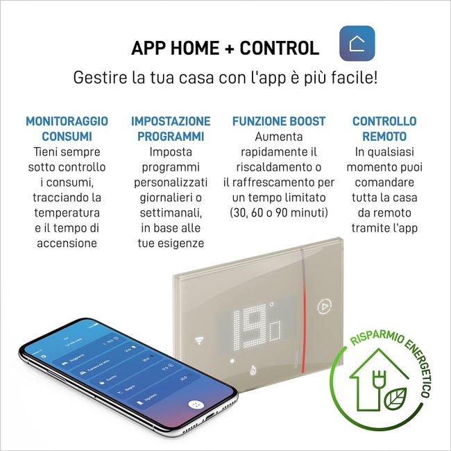 Leroymerlin Termostato intelligente e connesso BTICINO Cronotermostato WiFi sabbia Fino al 65% di sconto