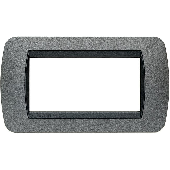 Leroymerlin Placca 4 moduli Living International BTICINO grafite