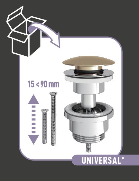 Leroymerlin Piletta per lavabo click-clack EQUATION in ottone prodotto senza finitura attacco 1 1/4" foro Ø 40 mm con troppopieno Promozione
