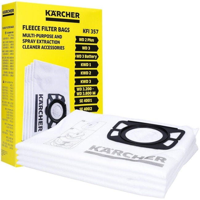 Leroymerlin Sacchetto di aspirazione KARCHER FILTRO IN VELLO poliestere 19 L per wd 2 wd 3 e se 4 pezzi Promozione Limitata