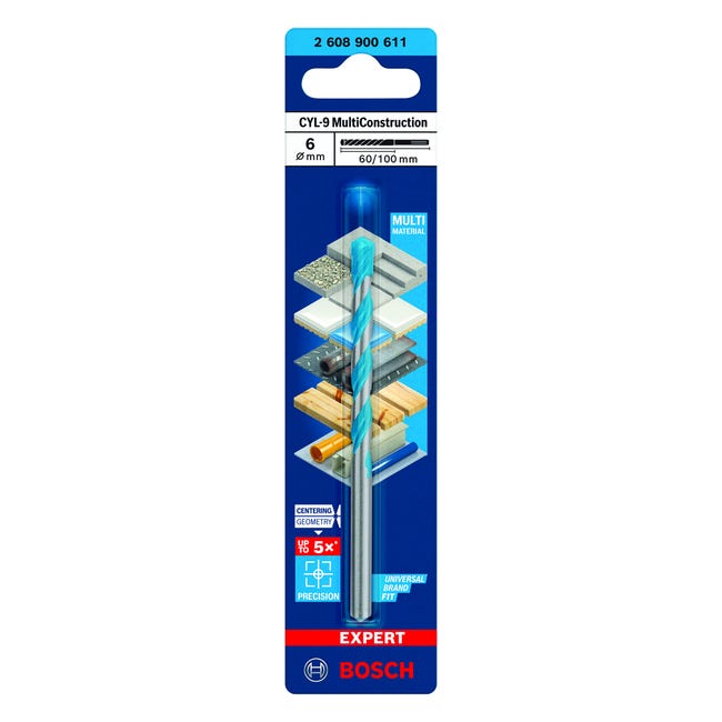 Leroymerlin Punta multi-materiale cilindrico BOSCH CYL-9 L 100 mm Ø 6 mm Offerte stagionali