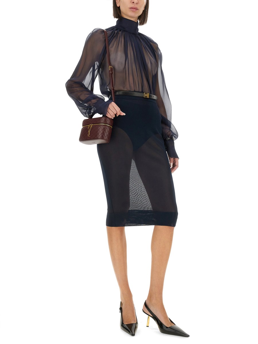 ﻿SAINT LAURENT BLUSA DOLCEVITA IN MUSSOLA DI SETA Convenienza