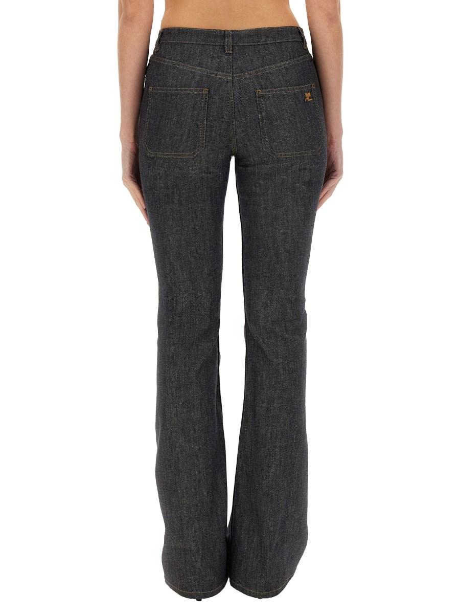 COURREGES JEANS BOOTCUT IN DENIM DI COTONE Economico