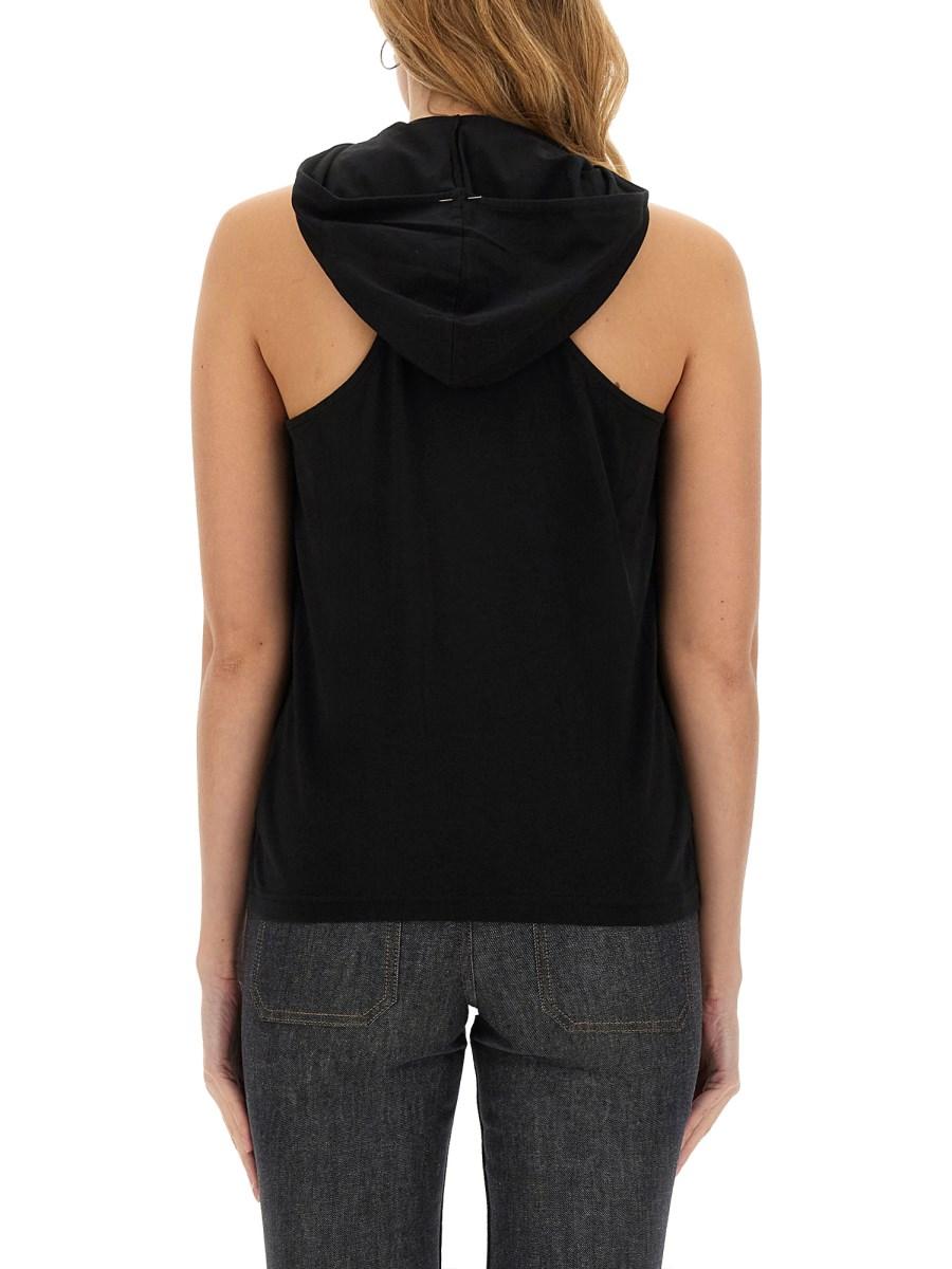 COURREGES TOP IN JERSEY DI COTONE CON LOGO Offerte