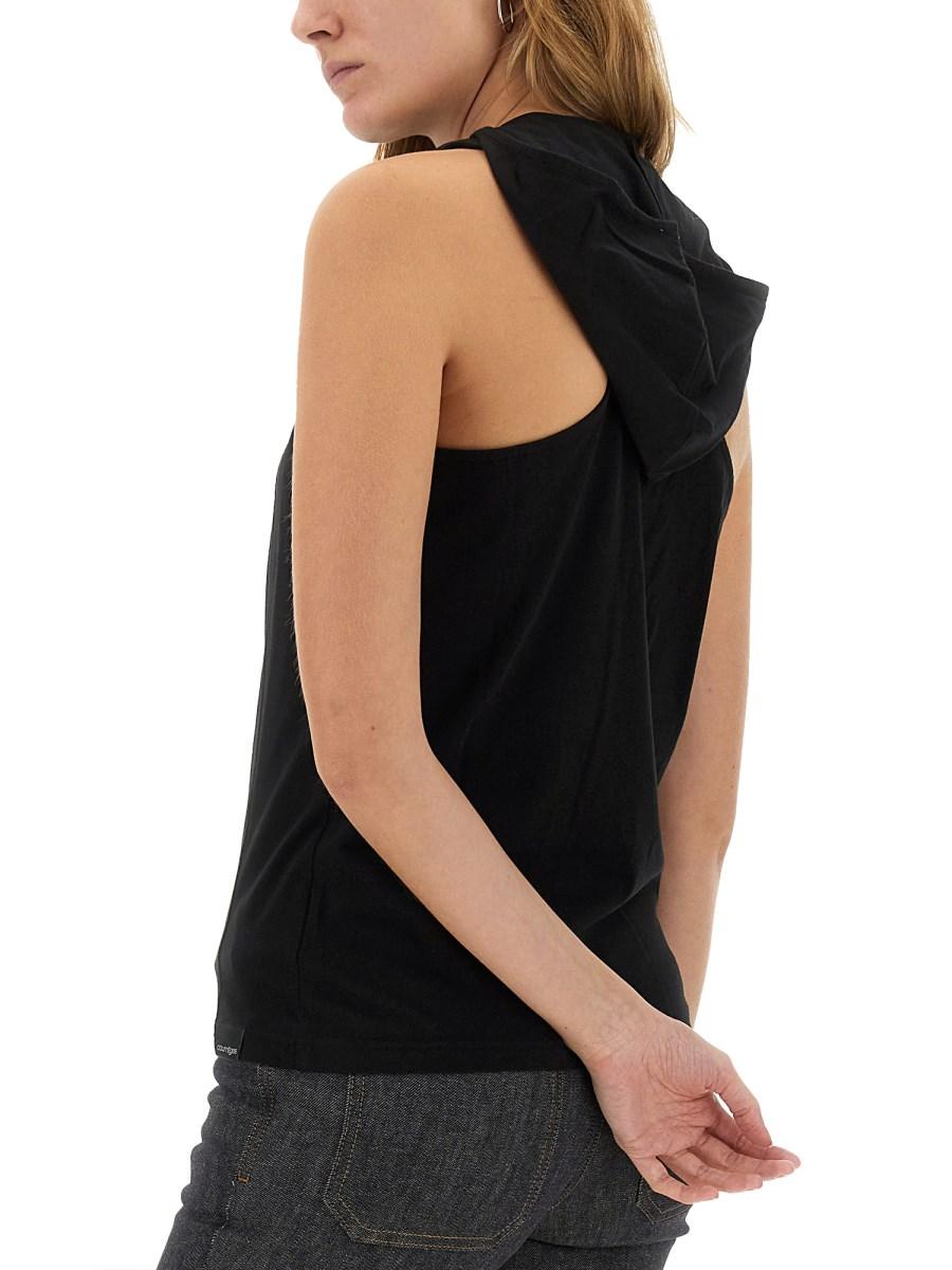 COURREGES TOP IN JERSEY DI COTONE CON LOGO Offerte