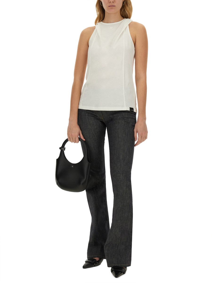 COURREGES TOP IN JERSEY DI COTONE CON LOGO Hotsell