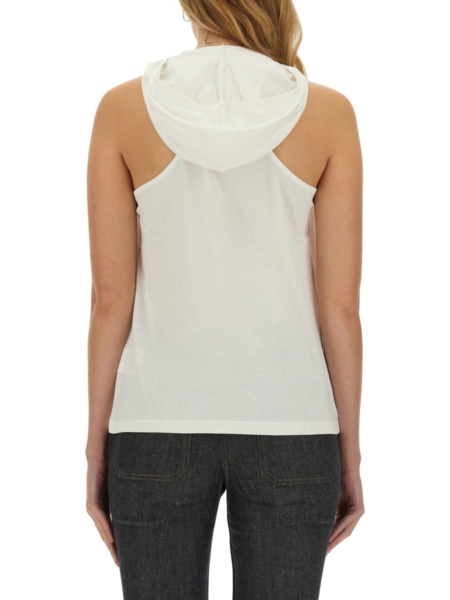 COURREGES TOP IN JERSEY DI COTONE CON LOGO Hotsell