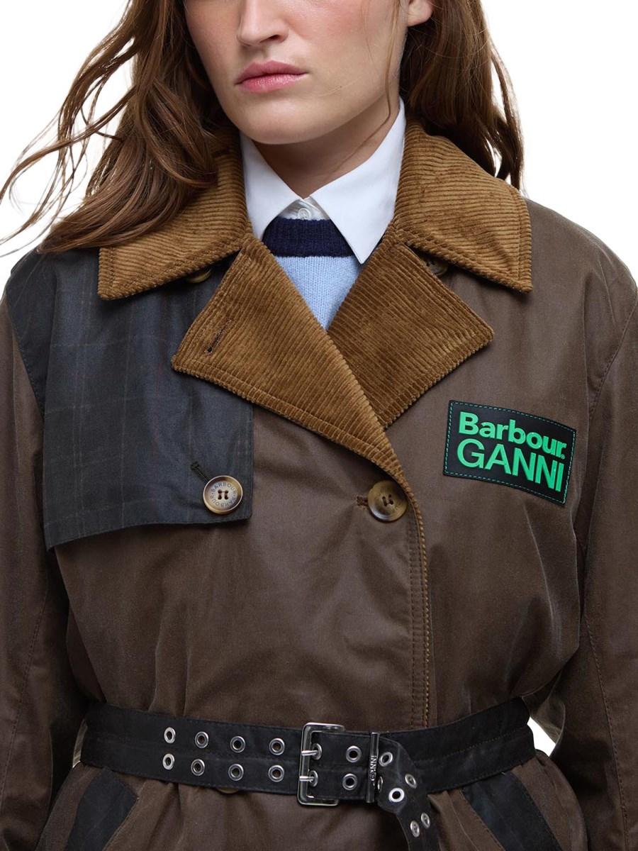 BARBOUR X GANNI TRENCH IN COTONE CERATO BARBOUR X GANNI Vendita Economica