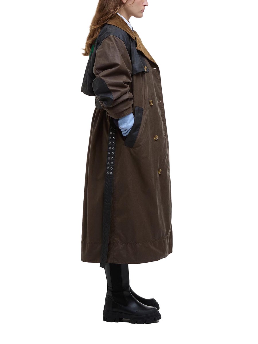 BARBOUR X GANNI TRENCH IN COTONE CERATO BARBOUR X GANNI Vendita Economica