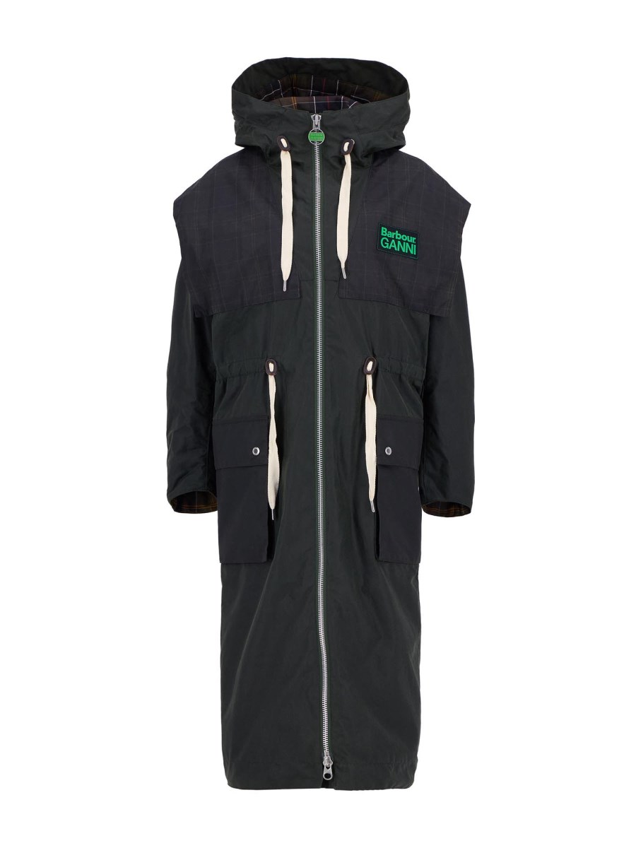 BARBOUR X GANNI PARKA IN COTONE CERATO BARBOUR X GANNI Saldi Di Fabbrica