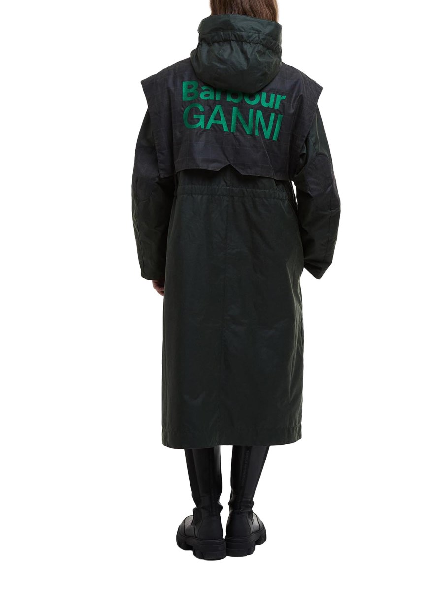 BARBOUR X GANNI PARKA IN COTONE CERATO BARBOUR X GANNI Saldi Di Fabbrica