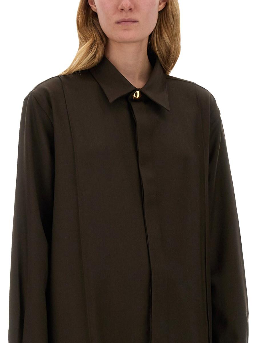 AMI PARIS CAMICIA PINTUCK LUNGA IN GABARDINA DI LANA I Più Venduti