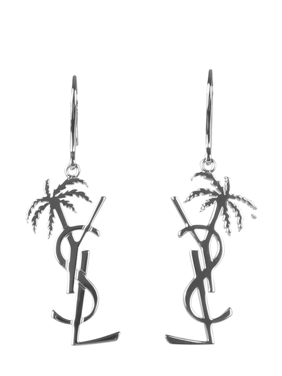 SAINT LAURENT ORECCHINI MONOGRAM PALMIER IN METALLO Soddisfazione Garantita