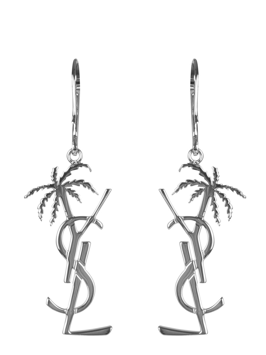 SAINT LAURENT ORECCHINI MONOGRAM PALMIER IN METALLO Soddisfazione Garantita