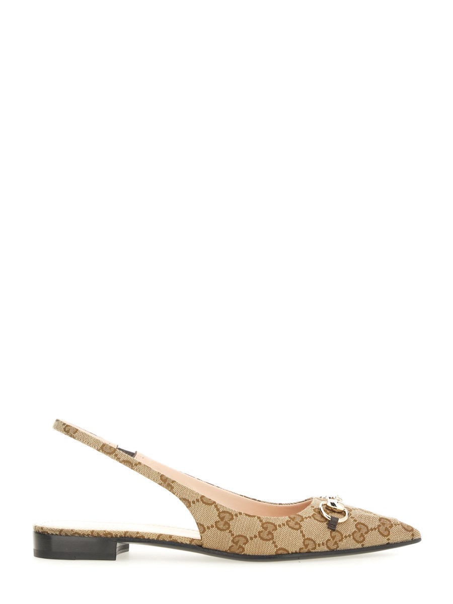 GUCCI BALLERINA SLINGBACK CON MORSETTO IN TESSUTO GG Soddisfazione Garantita