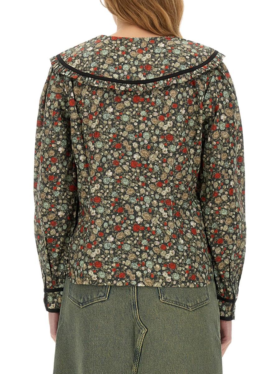 GANNI CAMICIA IN COTONE CON STAMPA FLOREALE Shopping Online