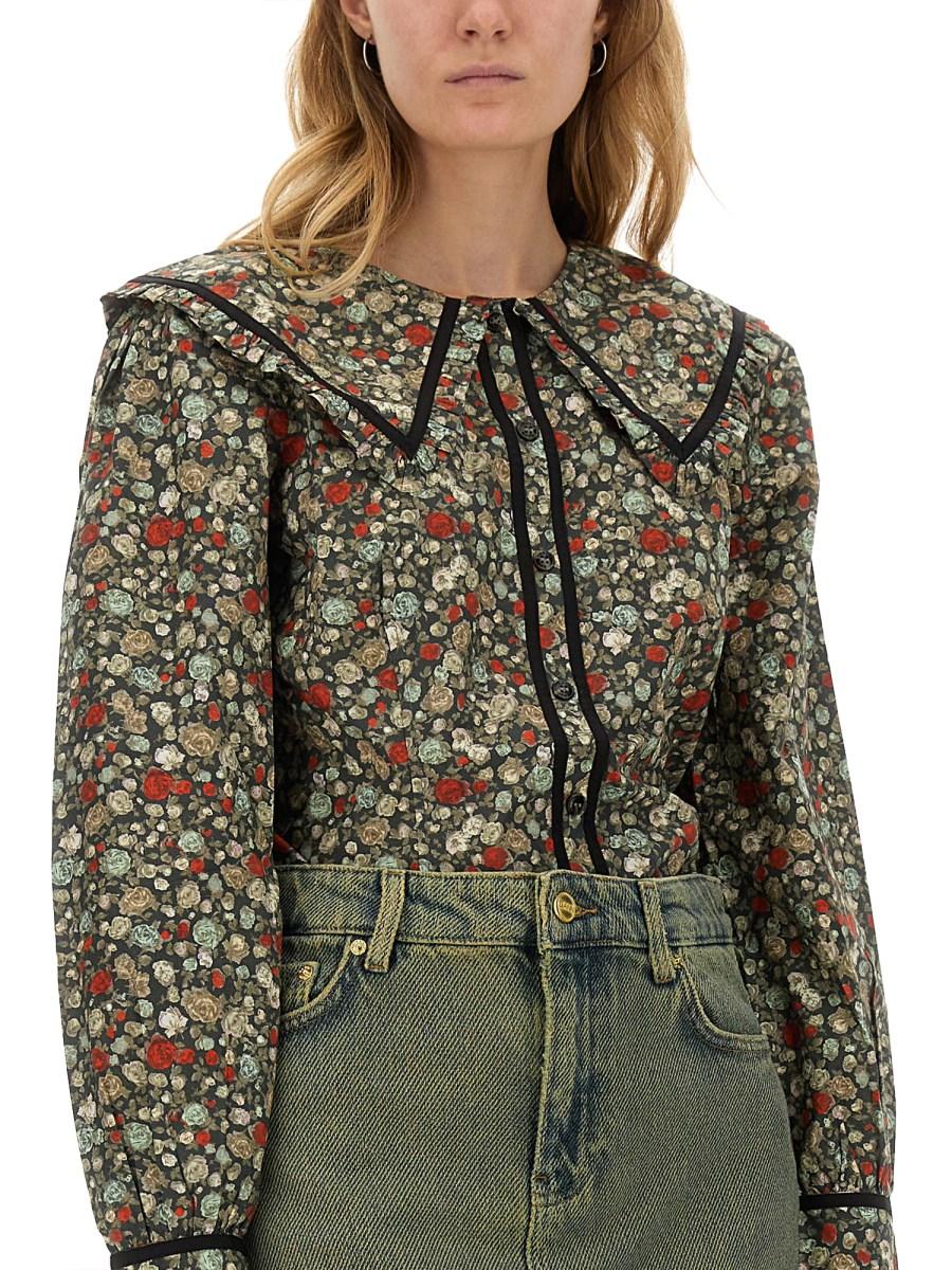 GANNI CAMICIA IN COTONE CON STAMPA FLOREALE Shopping Online