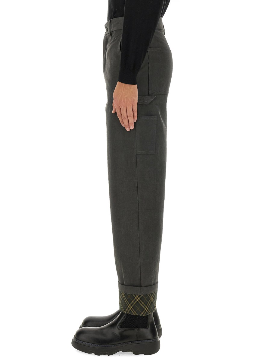 BURBERRY PANTALONE CARPENTER IN TWILL DI COTONE Online