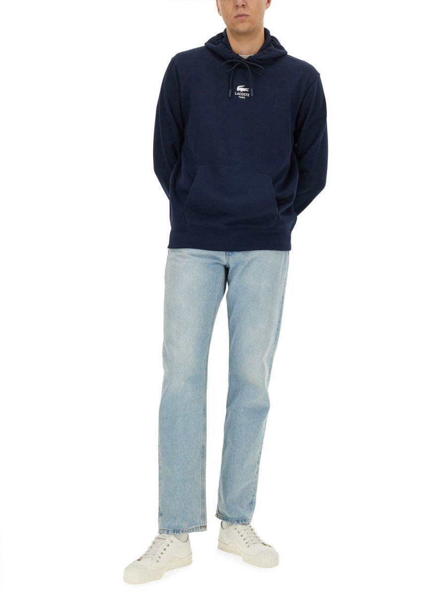 LACOSTE FELPA IN COTONE CON LOGO In Vendita