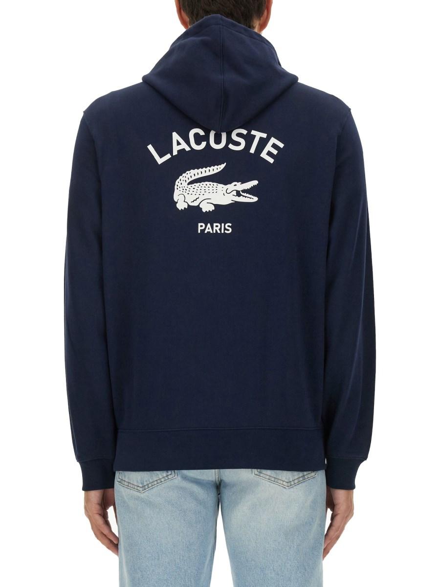 LACOSTE FELPA IN COTONE CON LOGO In Vendita