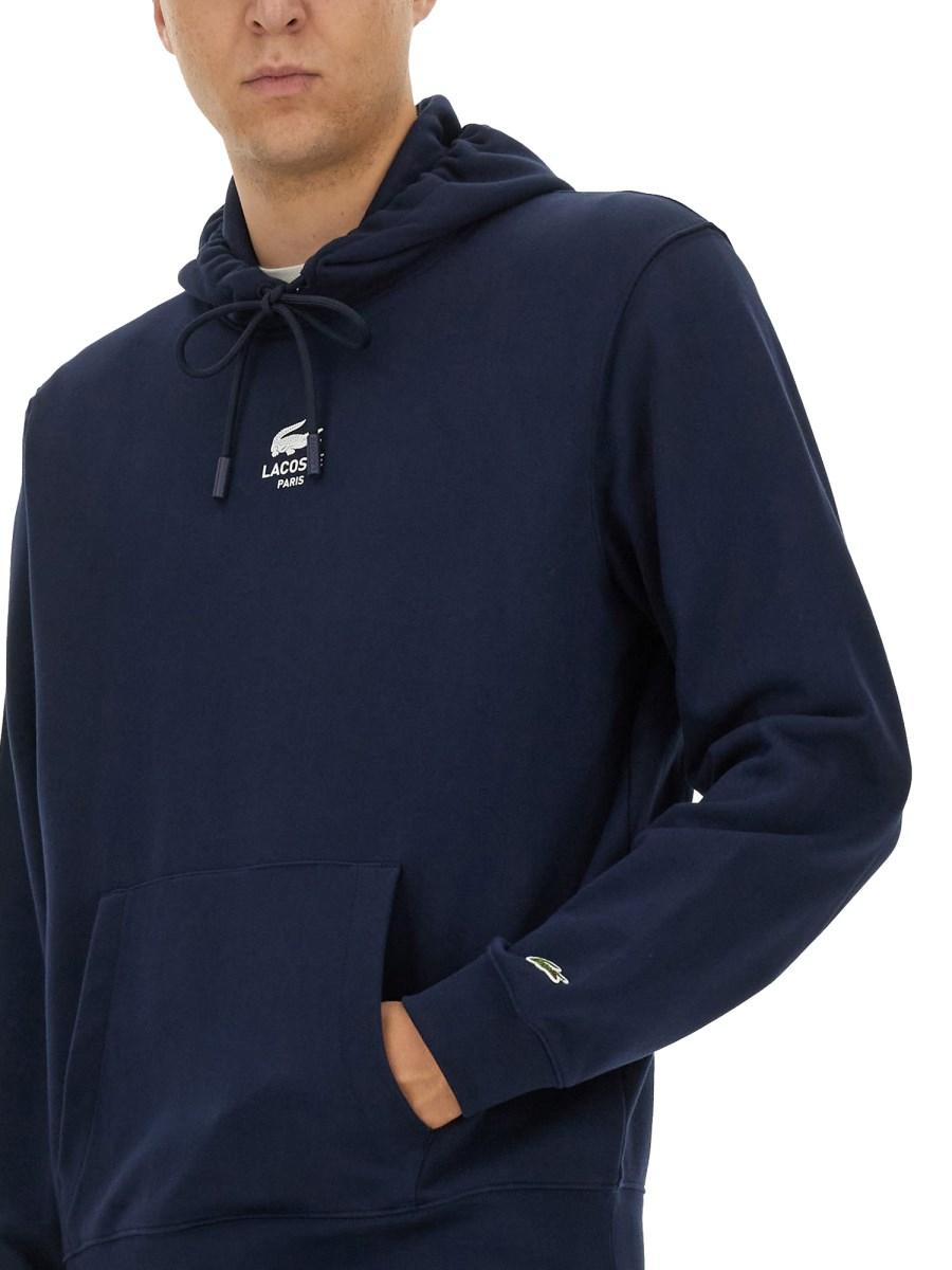 LACOSTE FELPA IN COTONE CON LOGO In Vendita