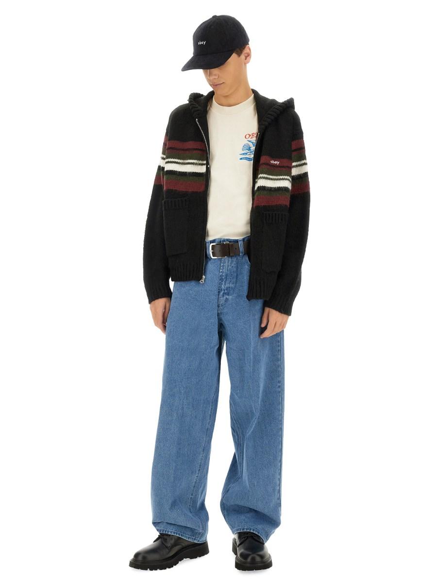 OBEY JEANS BAGGY FIT IN DENIM DI COTONE Vendita Calda