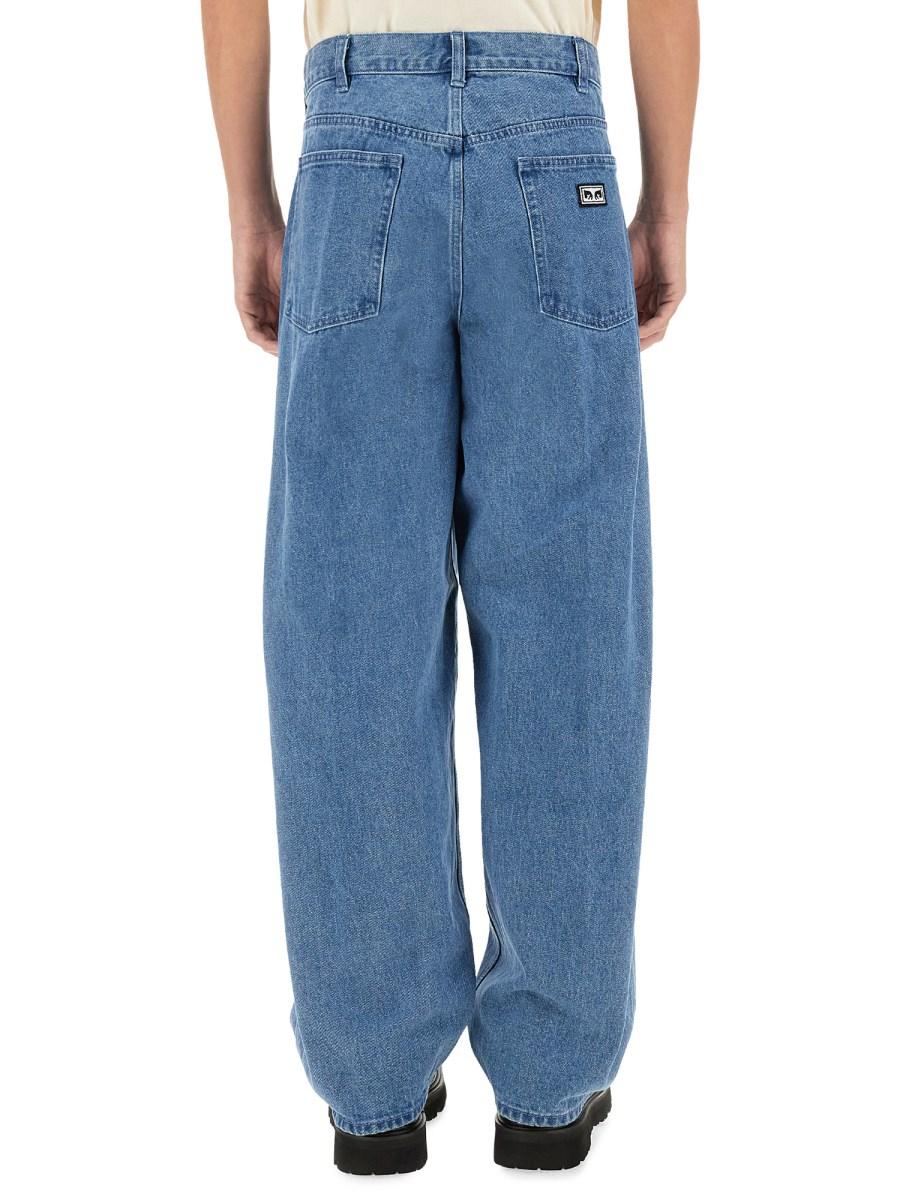 OBEY JEANS BAGGY FIT IN DENIM DI COTONE Vendita Calda