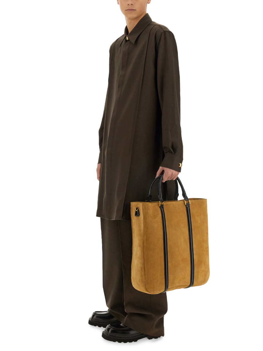 AMI PARIS CAMICIA PINTUCK LUNGA IN GABARDINA DI LANA 2025