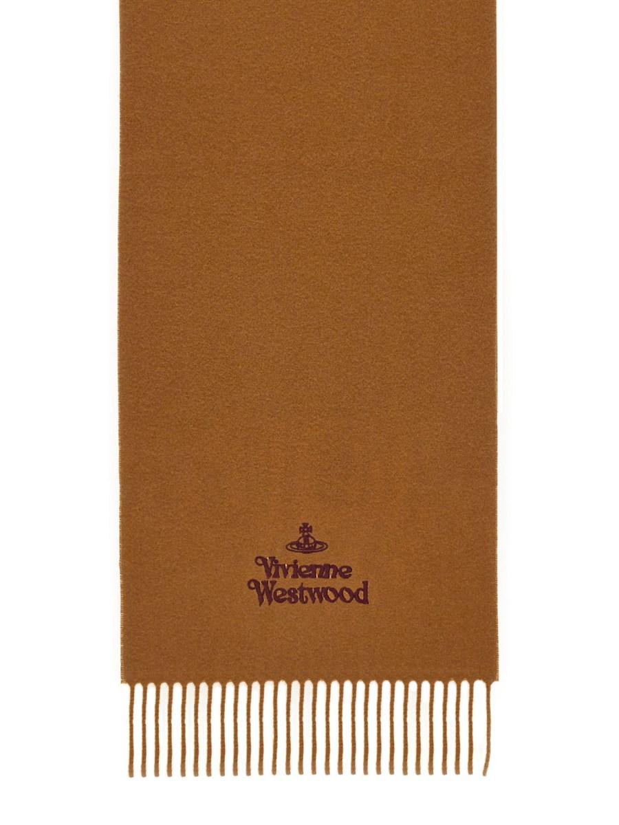 VIVIENNE WESTWOOD SCIARPA IN LANA CON LOGO 2025