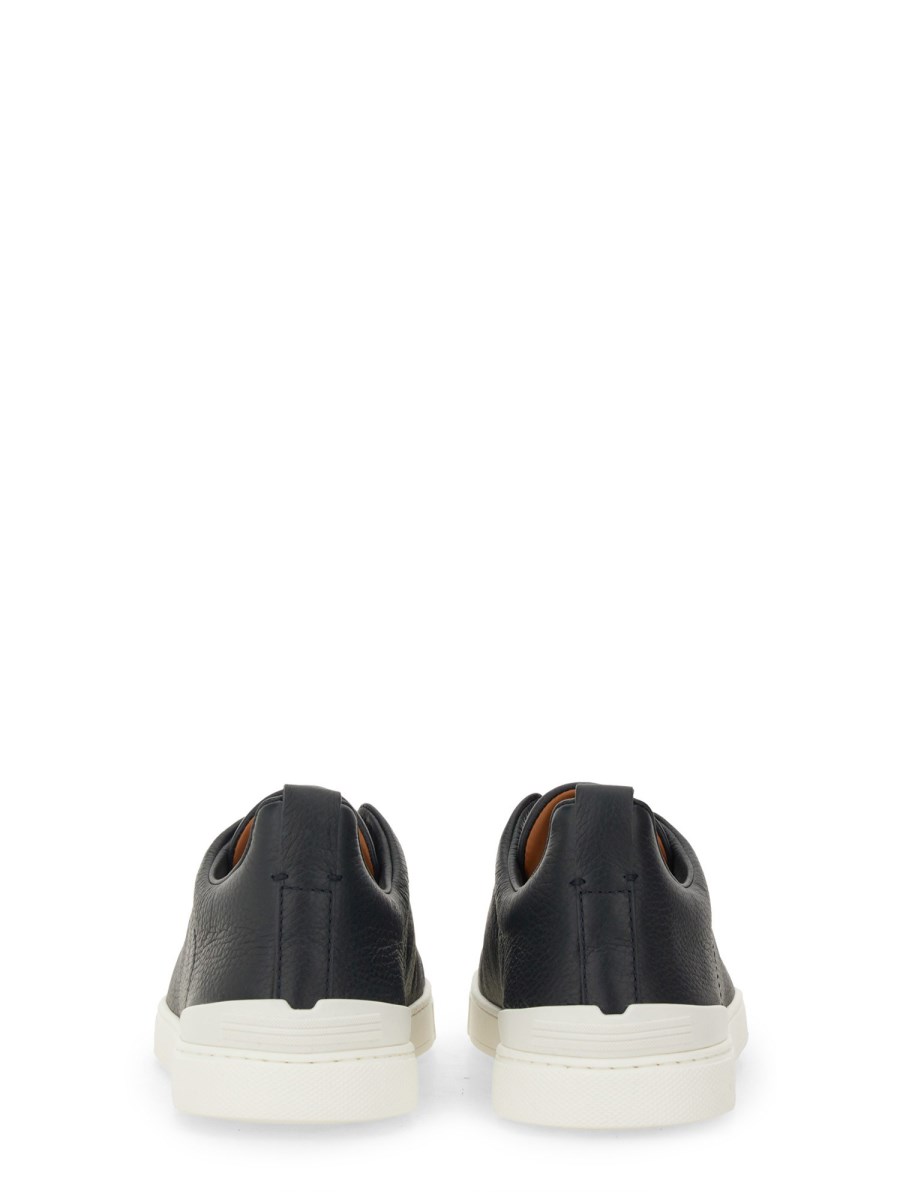 ZEGNA SNEAKER TRIPLE STITCH IN PELLE In Vendita