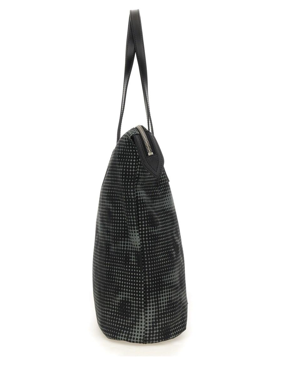 DRIES VAN NOTEN BORSA TOTE IN DENIM DI COTONE STAMPATO CON DETTAGLI IN PELLE In Vendita
