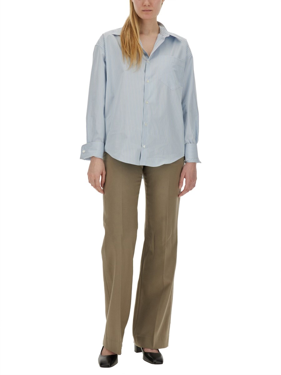 AMI PARIS CAMICIA IN POPELINE DI COTONE CON LOGO Saldi