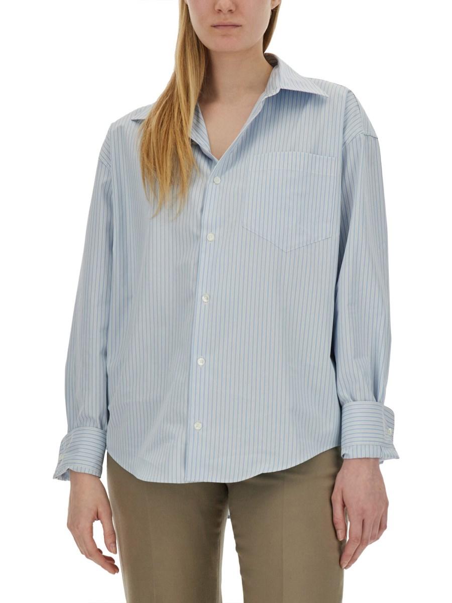 AMI PARIS CAMICIA IN POPELINE DI COTONE CON LOGO Saldi