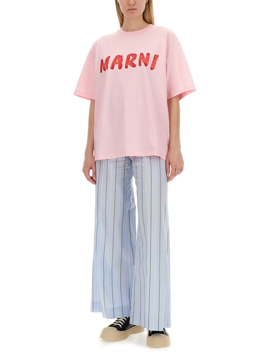 MARNI PANTALONE PALAZZO CON MOTIVO RIGA Offerte