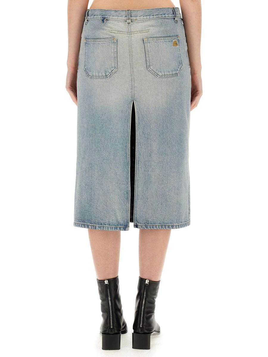 COURREGES GONNA MIDI IN DENIM DI COTONE Vendita Economica