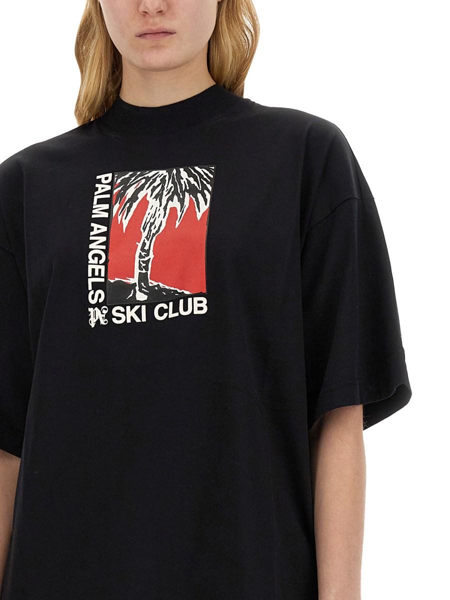 PALM ANGELS T-SHIRT FIT MORBIDO PALM SCI CLUB Negozio