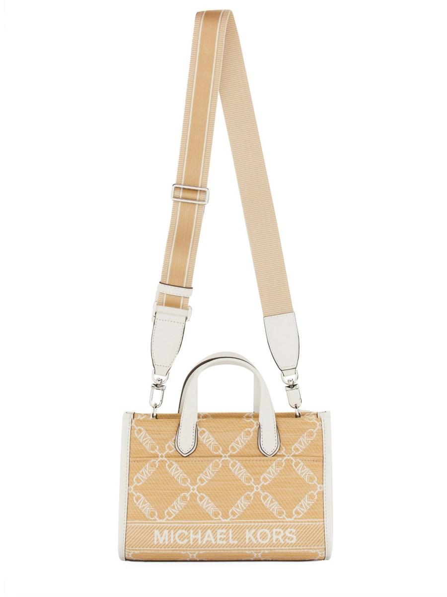 MICHAEL BY MICHAEL KORS BORSA MESSENGER GIGI SMALL IN PAGLIA CON LOGO JACQUARD Offerta settimanale