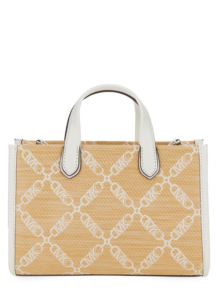 MICHAEL BY MICHAEL KORS BORSA MESSENGER GIGI SMALL IN PAGLIA CON LOGO JACQUARD Offerta settimanale