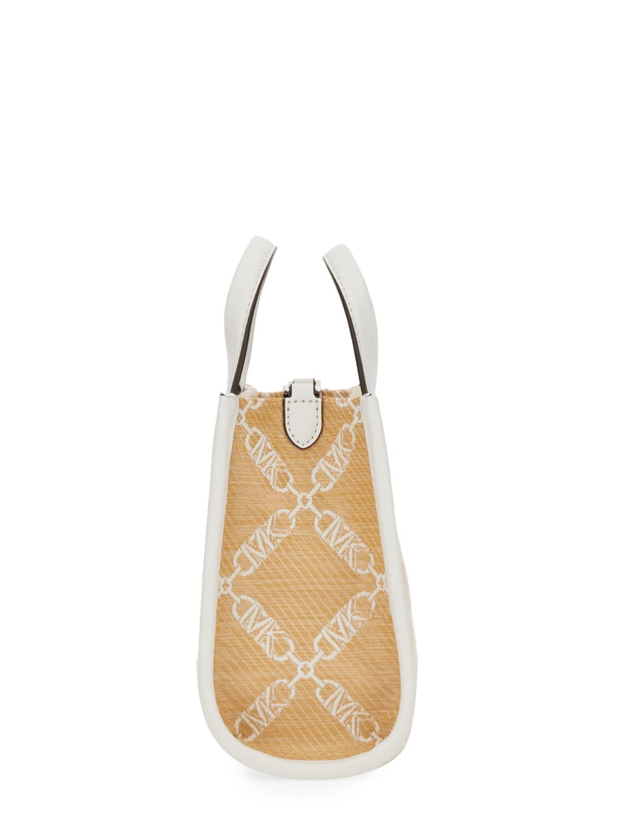 MICHAEL BY MICHAEL KORS BORSA MESSENGER GIGI SMALL IN PAGLIA CON LOGO JACQUARD Offerta settimanale