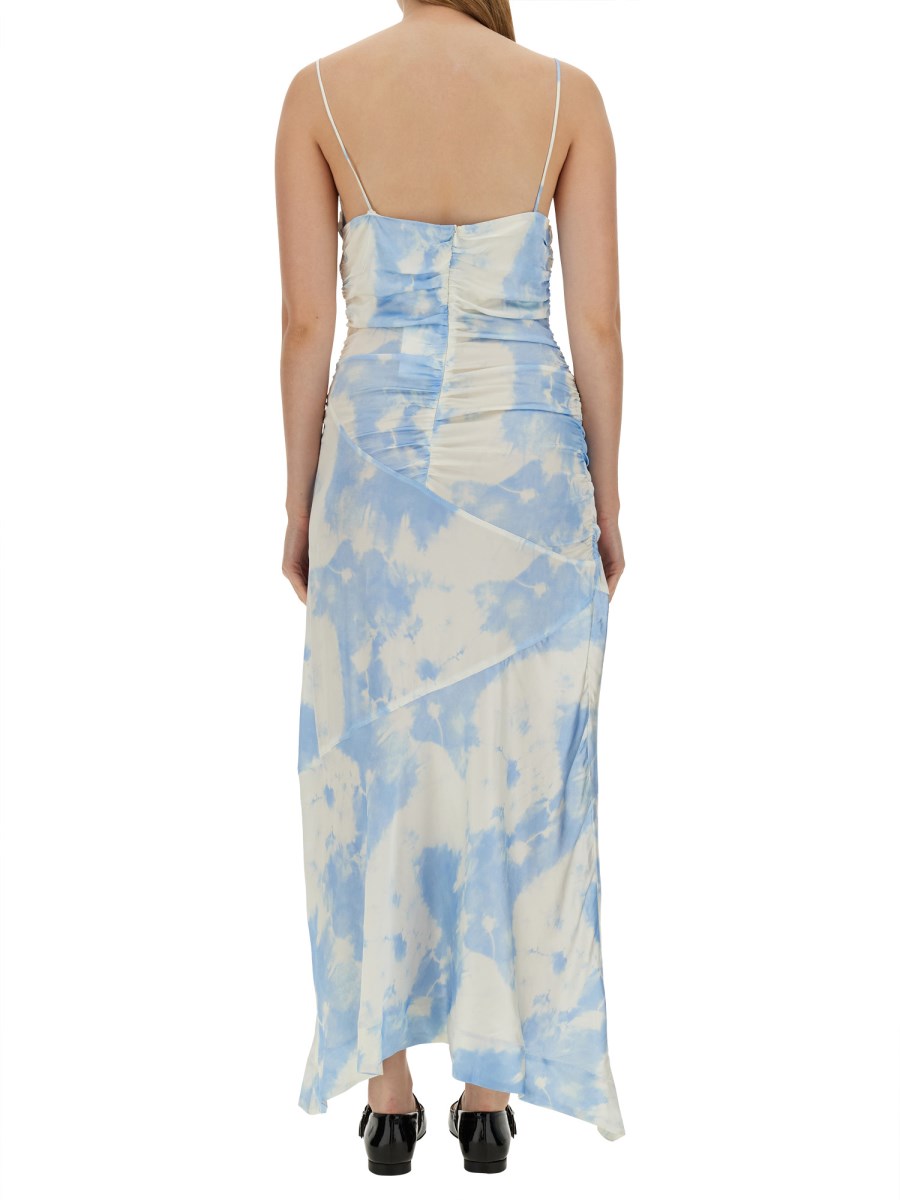 GANNI ABITO CON STAMPA IN SATIN Fino al 65% di sconto