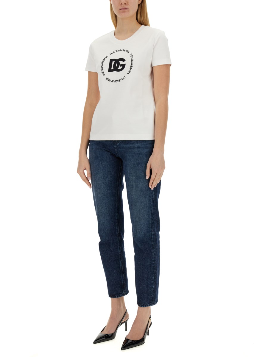 DOLCE & GABBANA T-SHIRT IN JERSEY DI COTONE CON LOGO Only for today