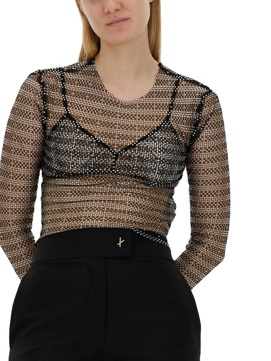 GENNY TOP IN RETE CON STRASS Black Friday Prezzi